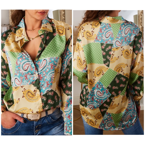 GALITA Boho 2-piece Patchwork Pants Set - Picture 3 of 7